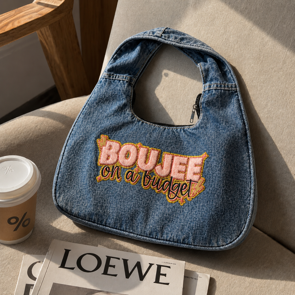 Boujee on a Budget Denim Hobo Bag Women Shoulder Bag