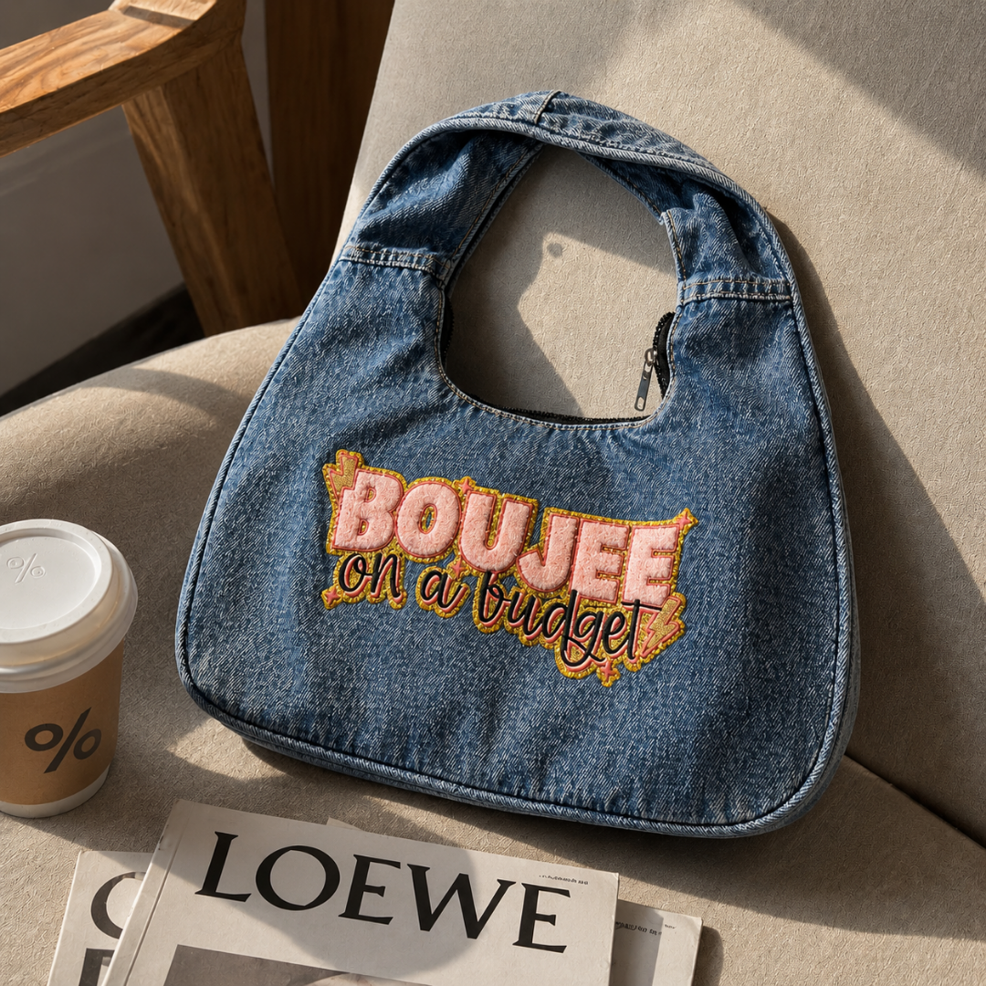 Boujee on a Budget Denim Hobo Bag Women Shoulder Bag