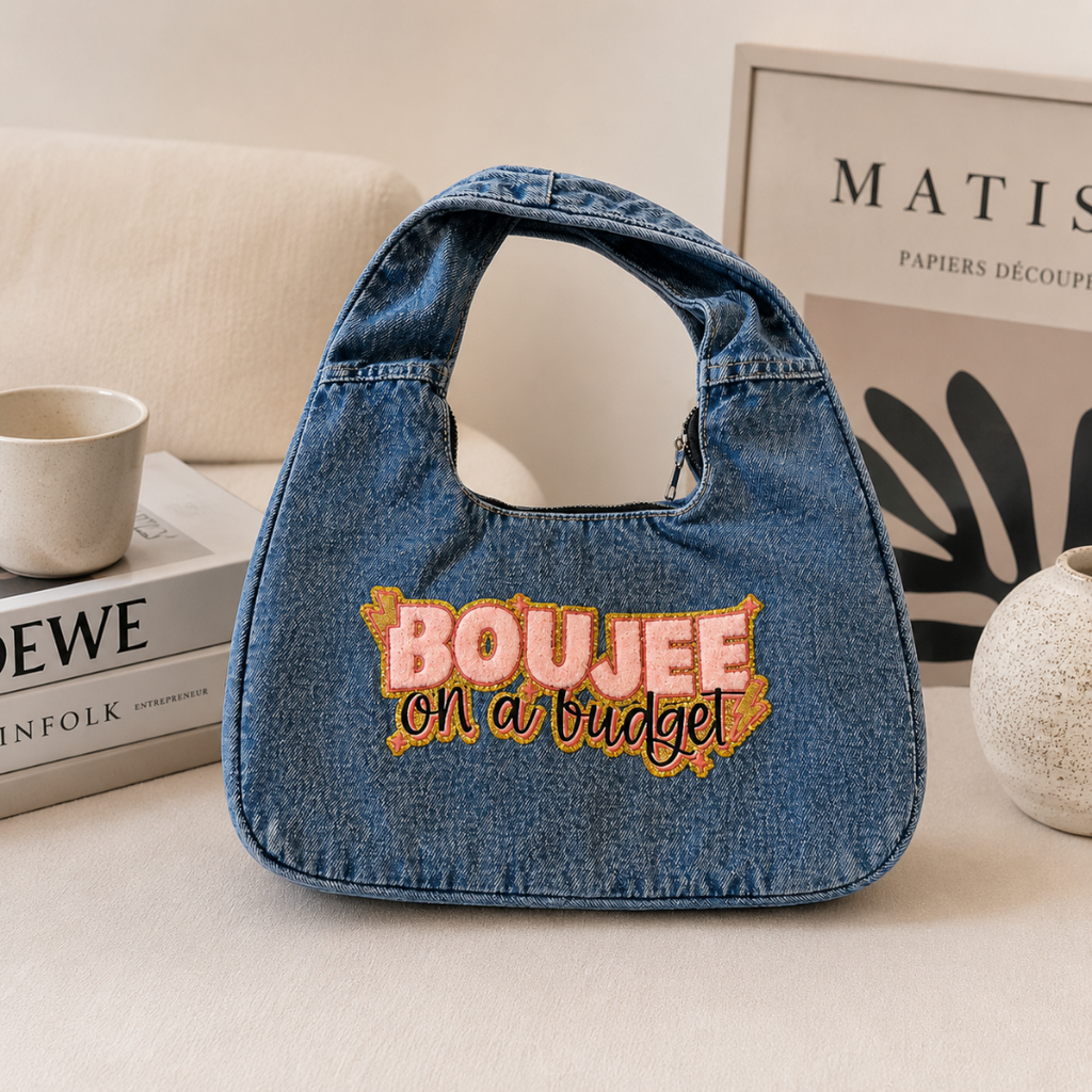Boujee on a Budget Denim Hobo Bag Women Shoulder Bag