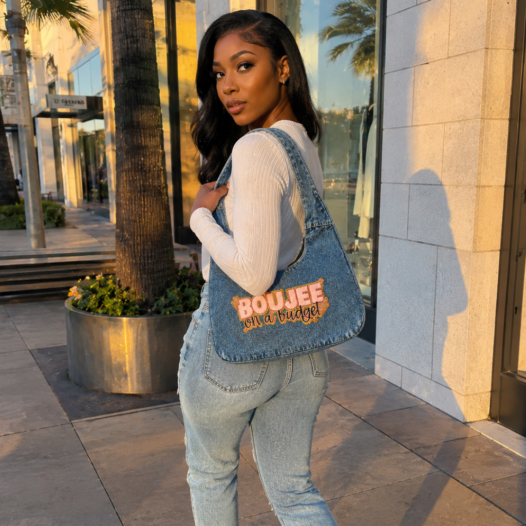 Boujee on a Budget Denim Hobo Bag Women Shoulder Bag