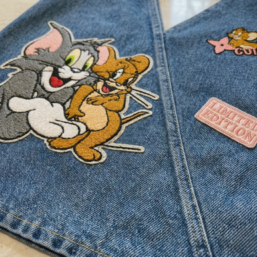 Tom and Jerry Denim Tote Bag Women Limited Edition