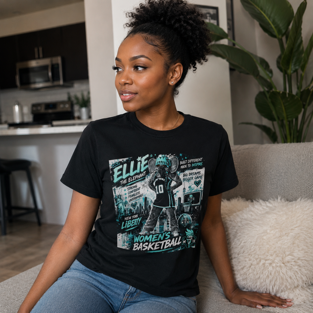New York Womens Basketball Elephant Mascot Graphic Tee | Built Different Made to Inspire Fan Shirt