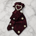 Burgundy Pearl Heart Junk Tie | Crystal Daisy