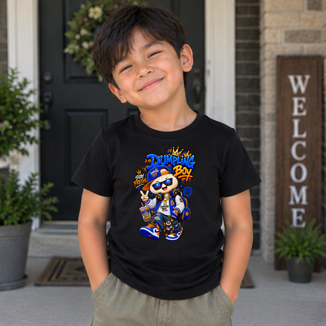 Dumpling Boy Stay Fresh Crown Kids Streetwear Graphic Tee