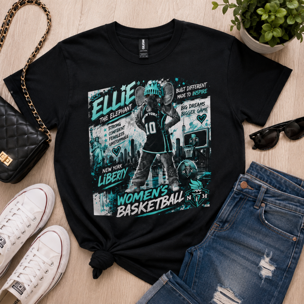 New York Womens Basketball Elephant Mascot Graphic Tee | Built Different Made to Inspire Fan Shirt