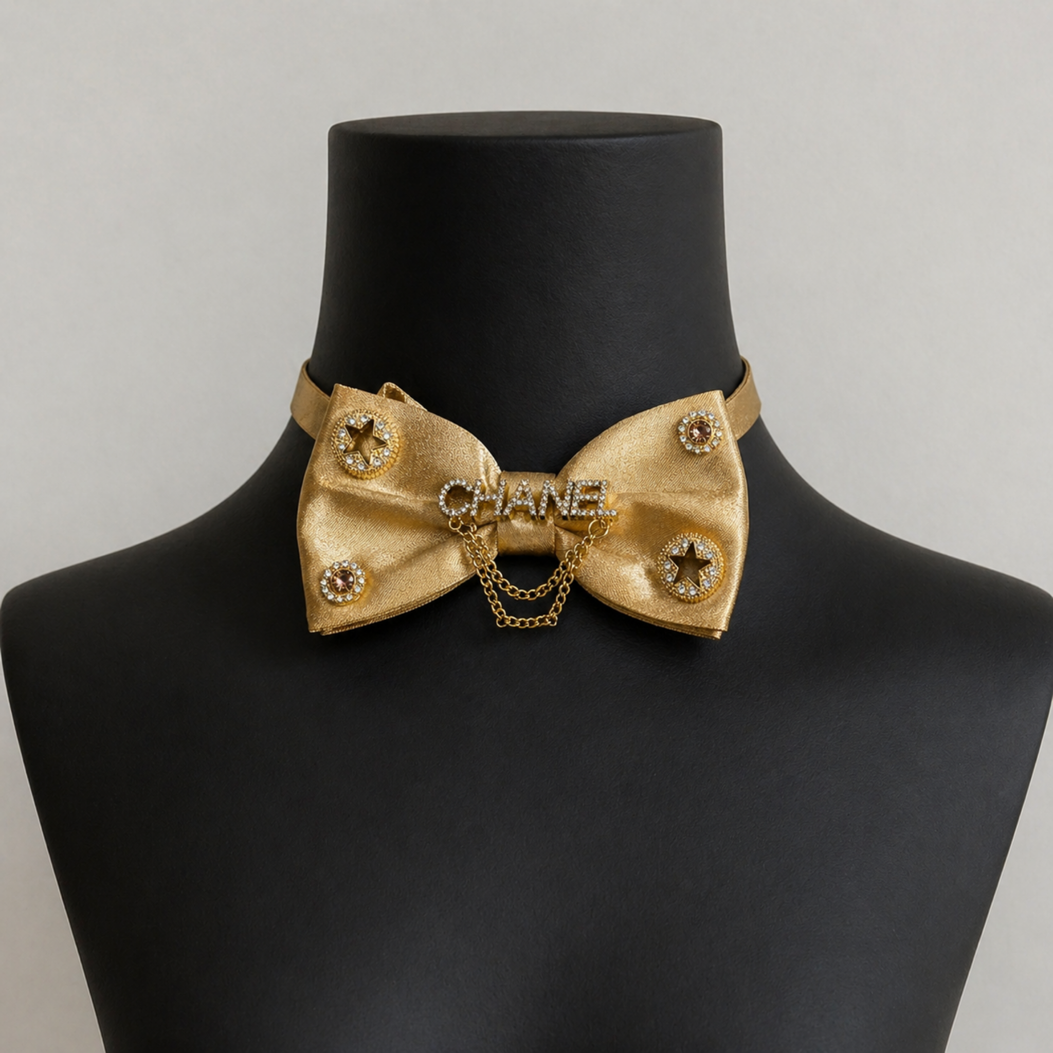 Gold Embellished Bow Tie | Elegant Star Accent