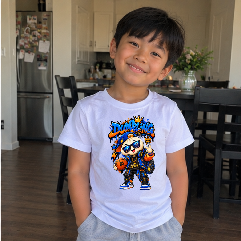 Dumpling Crown Baller Kids Graffiti Streetwear Graphic Tee