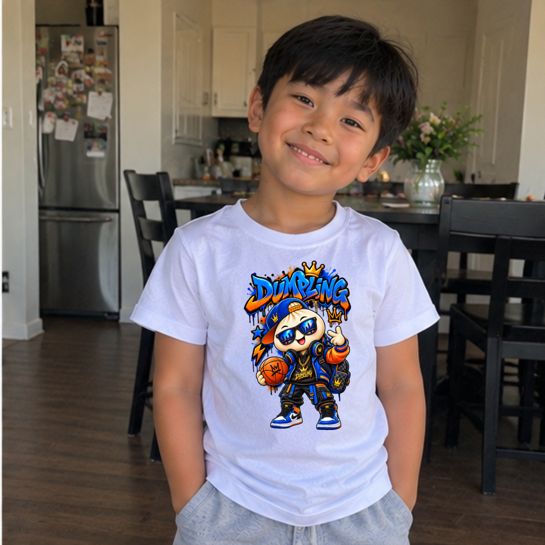 Dumpling Crown Baller Kids Graffiti Streetwear Graphic Tee
