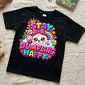 Stay Dumpling Happy Crown Rainbow Girls Kids Graphic Tee