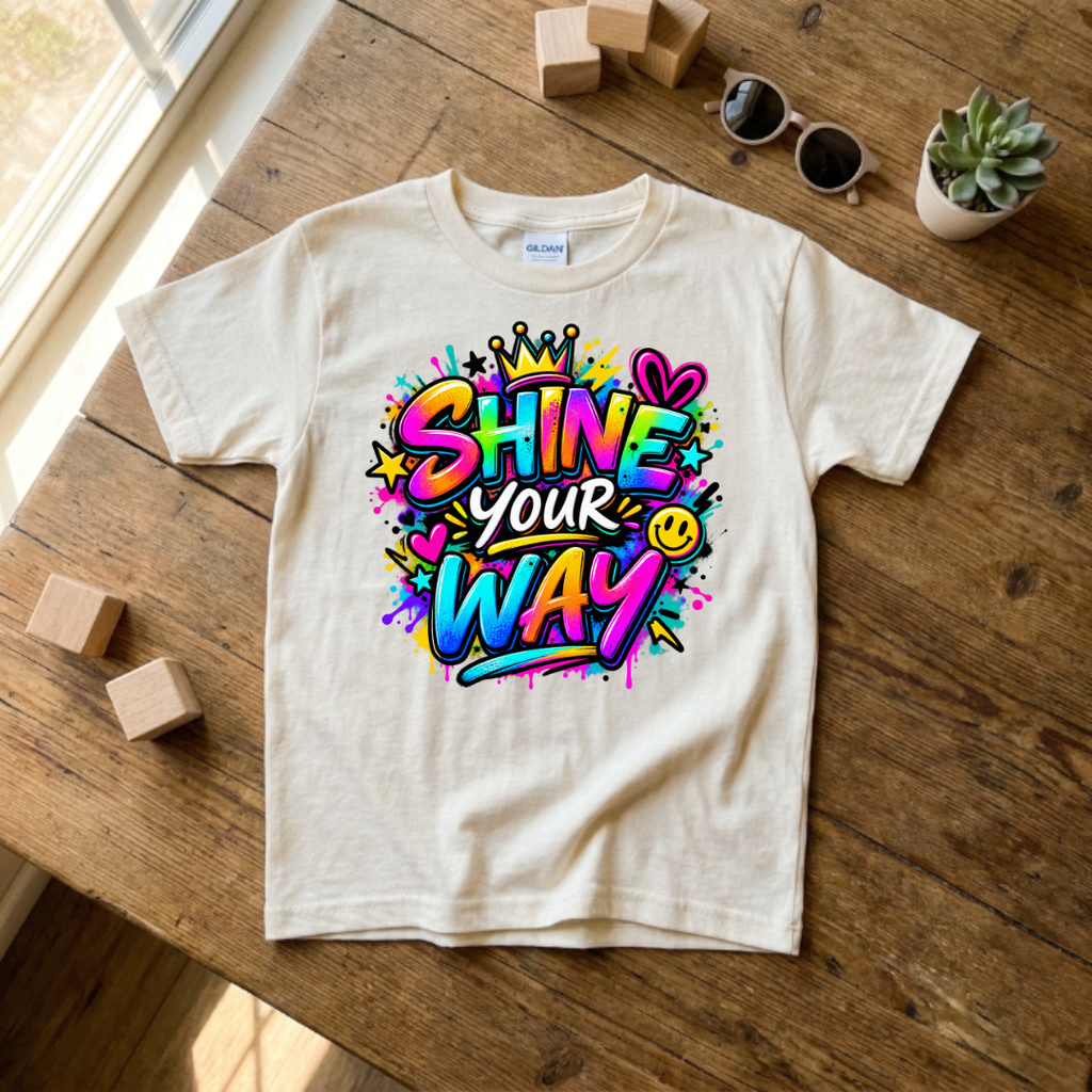 Shine Your Way Crown Graffiti Kids Graphic Tee