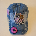 Tom and Jerry Rhinestone Denim Cap for Women