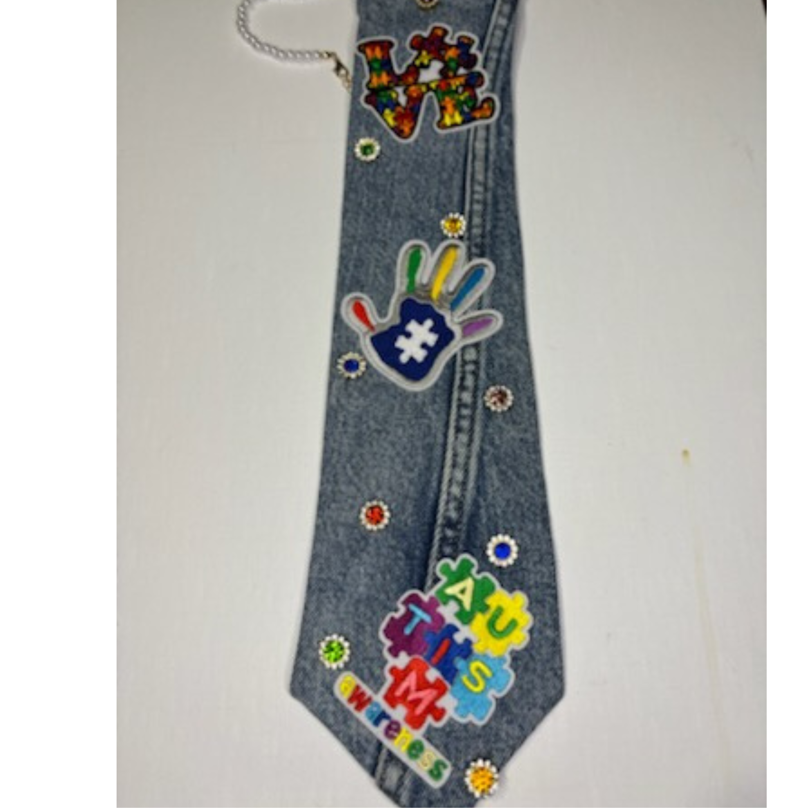 Junk Jean Tie – Embellished Denim Necktie