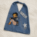 Betty Boop Queen Denim Halter Bag Women Rhinestone Star