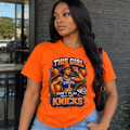 This Girl Dont Play About Her NY Basketball Team Orange Womens Graphic Tee | Glam Fan Girl Bucket Hat Shirt