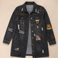 Blessed Bougie Distressed Denim Jacket Women Queen