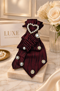 Burgundy Ladies Novelty Tie – Handmade Statement Piece