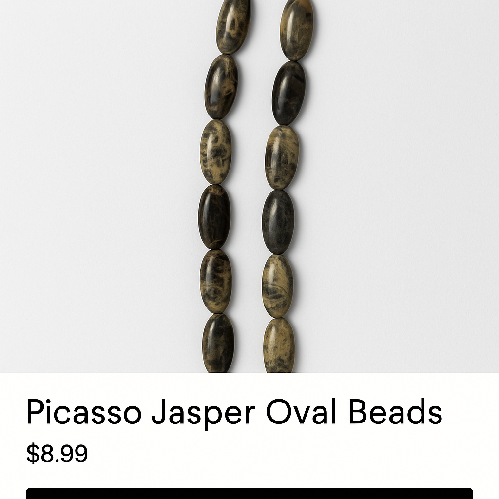 Picasso Jasper Oval Beads.