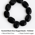 Faceted Black Onyx Nugget Beads – Polished