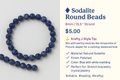 🔷 Sodalite Round Beads – 8mm