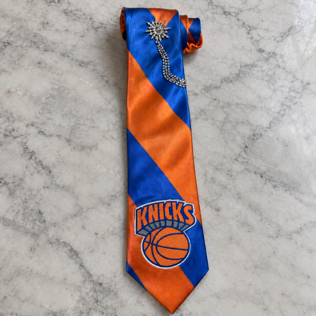 Blue Orange Basketball Junk Tie | New York Knicks Inspired Statement Accessory