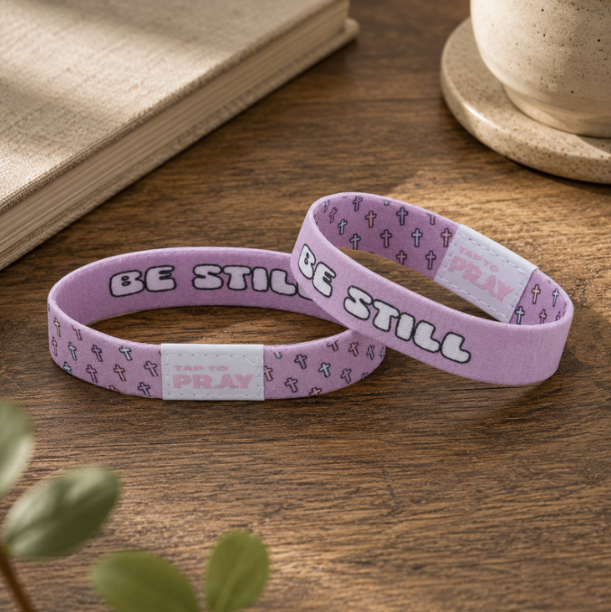 Tap To Pray Wristband Crosses Be Still