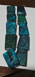 💎 Chrysocolla (or Azurite-Malachite) Rectangle Slab Beads